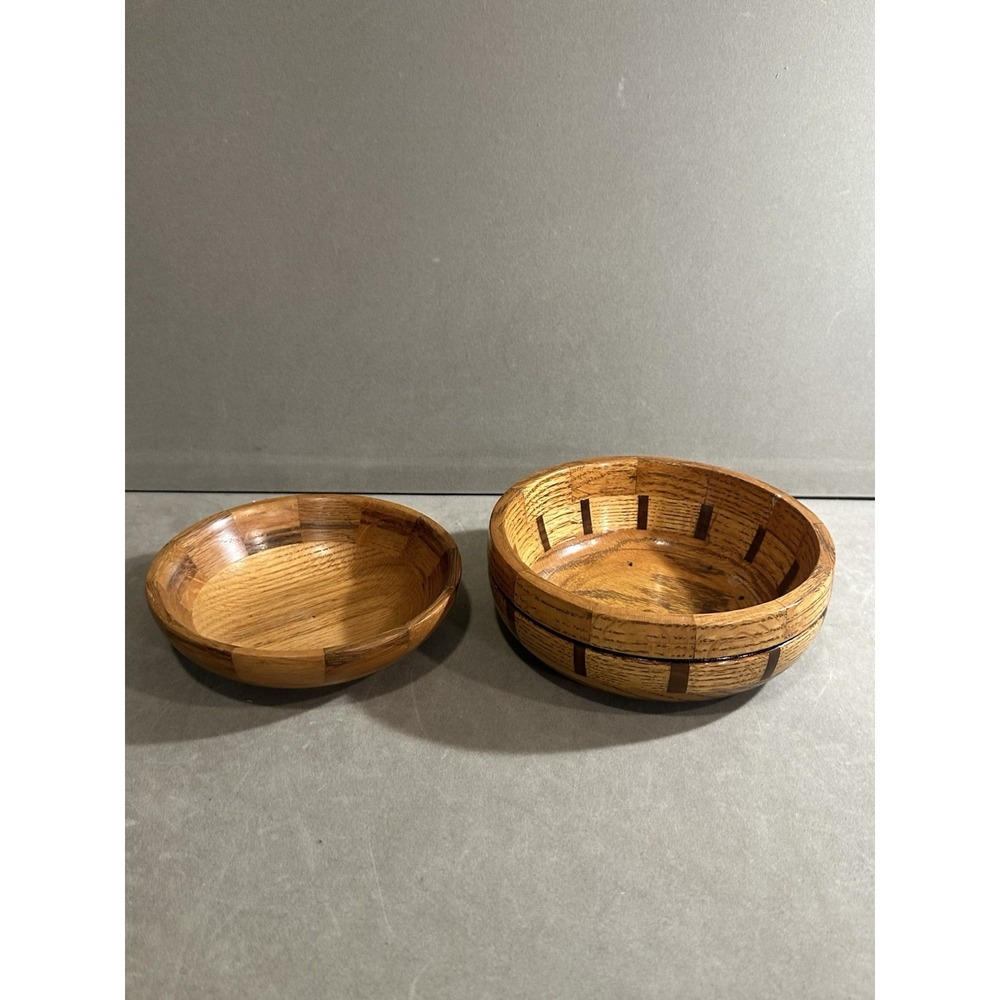 Vintage Handmade Wooden Candy Dishes Lot Of 2‎